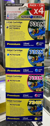 Pack 4 Tintas Epson 73 Alternativo Pacific Color (t073) 