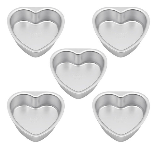 Cz Juego 5 Moldes For Pasteles En Forma Corazón 4 Pulgadas