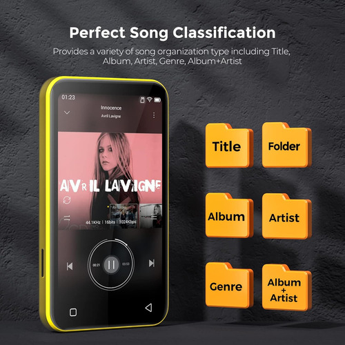 Reproductor Mp3/mp4 Trimkoo, Pantalla Táctil, Bluetooth, 4''