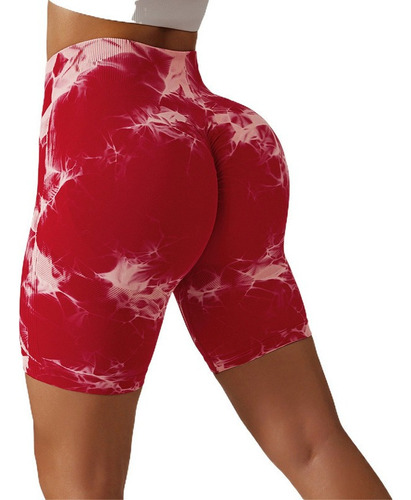 Pantalones Cortos De Gimnasio Tie-dye Para Mujer Leggings De
