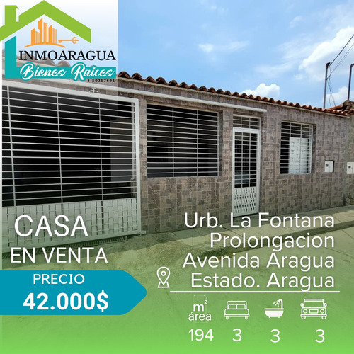 Casa En Venta/ Prolongación Avenida Aragua Urbanización La Fontana/pg1112