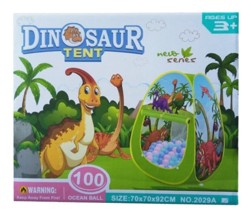Carpa Plegable De Dinosaurios Con 100 Pelotas Niños 