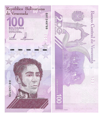 Grr-billete Venezuela 100 Bolívares Digitales 2021 S Bolívar