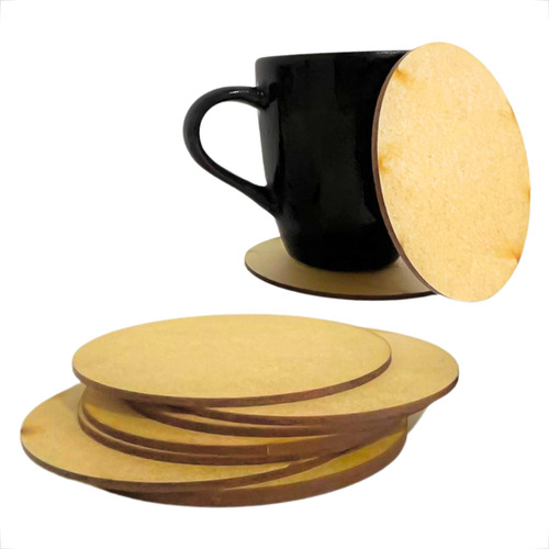 Bolacha Apoio De Mesa Copos Taças Objetos 10un Mdf 24h Cor Mdf Cru Grupo Paraíso Mdf