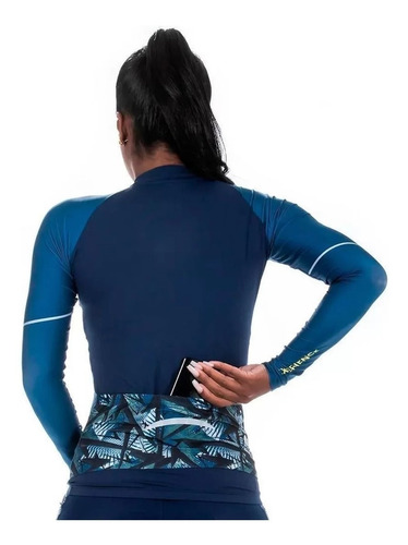 Imagem 3 de 4 de Blusa Feminina M. Longa Ciclismo Marinho 135228 Elite Bike