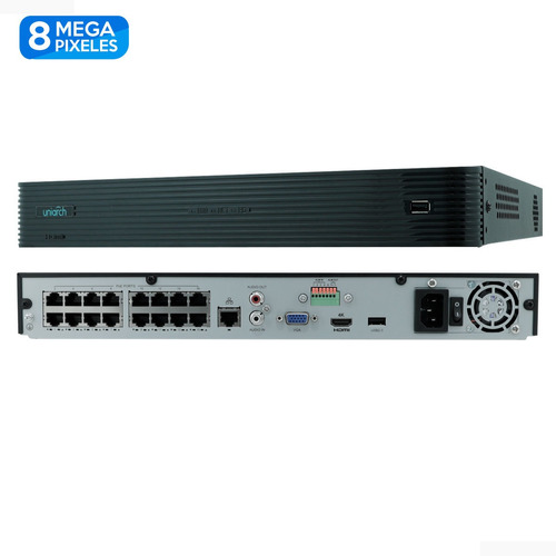 Nvr Poe 16 Canales Poe 8mp Hdmi Vga Nvr-216s2-p16 Uniarch