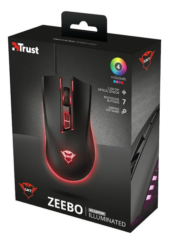 Mouse gamer de juego Trust Zeebo GXT 121 negro
