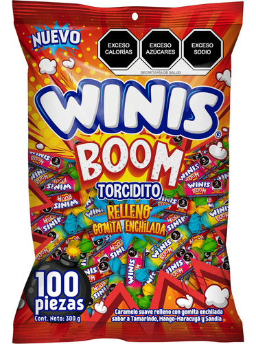 Winis Boom Gomita Enchilada Relleno 100pzas