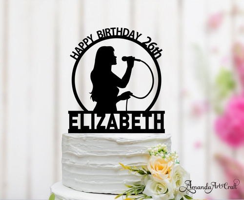 Cake Topper Adorno Torta Cantante Hombre Mujer Personalizabl