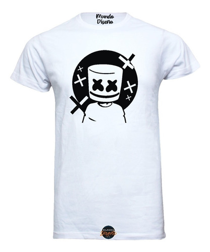 Polera De Hombre Estampado Dj Marshmello Rostro Esfera