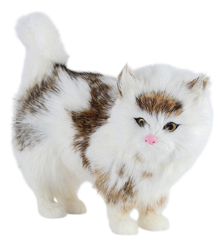 Simulación Gato Estatuilla Gato Felpa Juguete Lindo Marrón