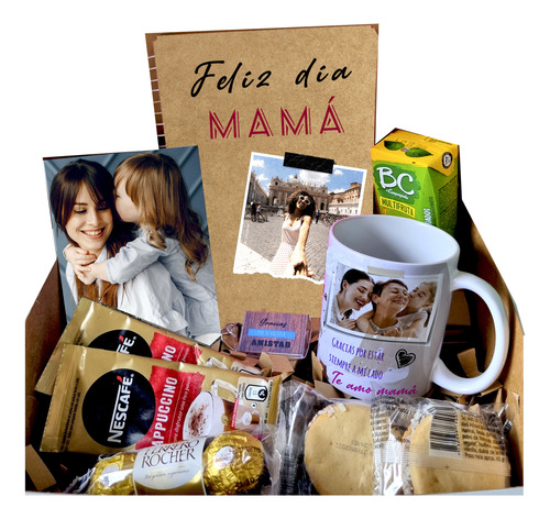 Caja Regalo Taza+fotoiman+bombones Dia De La Madre