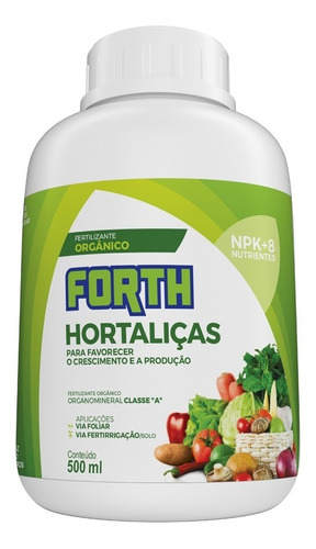 Fertilizante Adubo Orgânico Forth Hortaliças Foliar 500ml