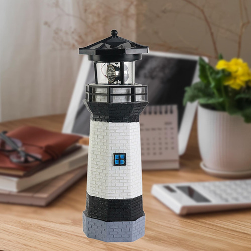 Faro Solar De Jardín Con Luz Giratoria Para Exteriores
