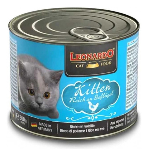 Alimento Leonardo Kitten Sabor Mix En Lata De 200g