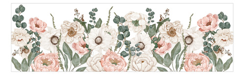 Vinilos Murales Empapelados Flores Rosas Grandes 390x120cm 