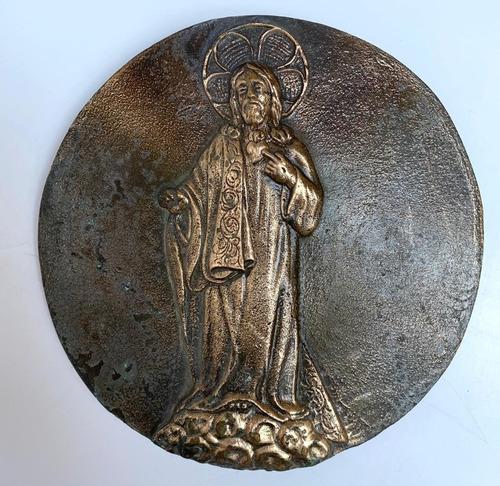 Sagrado Coração De Jesus - Medalhão Em Bronze