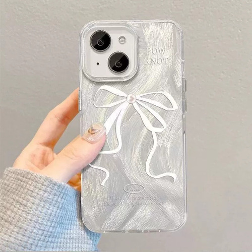 Funda For Iphone11 12 13 14 15 16 Serie Lazo En Plata Case