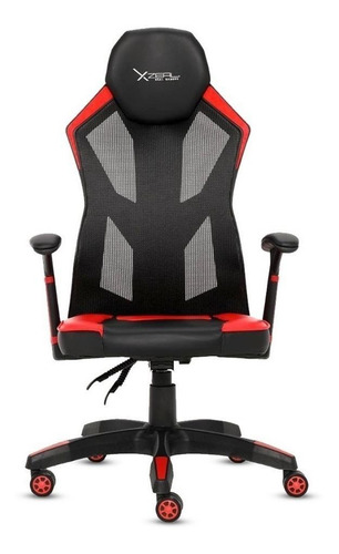 Imagen 1 de 1 de Silla de escritorio Xzeal XZ30 gamer ergonómica negra y roja con tapizado de mesh