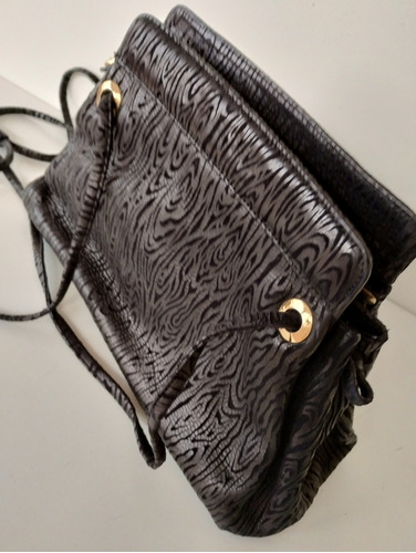 Cartera Cuero Perugia  Con Textura