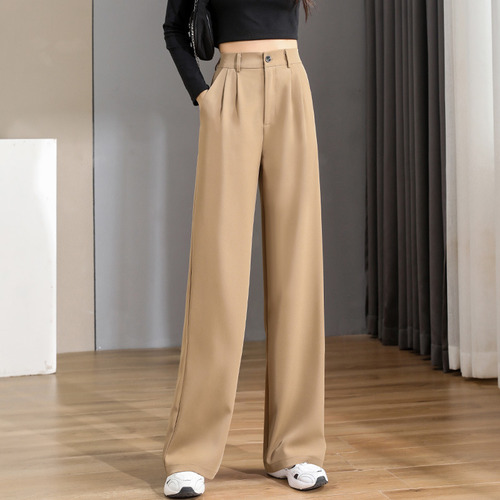 Pantalones Holgados Pierna Ancha Mujer,informal Cintura Alta