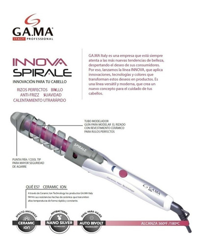 Imagen 3 de 10 de Rizador Modelador Buclera Gama Spirale Ceramic Pelo Cabello