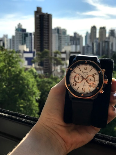 Relógio Bulova Masculino Marine Star Preto Rose