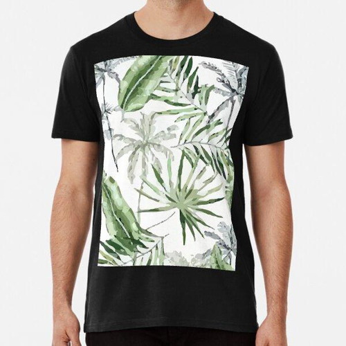 Remera Green Banana Palm Trees Leaves Algodon Premium