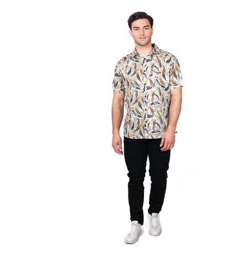Camisa M/c Bowery Estampada Viscosa Regular Fit