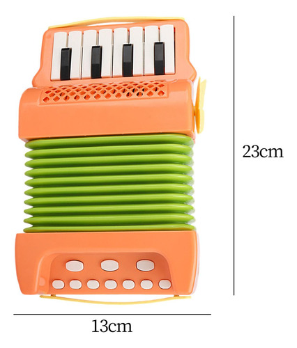 Acordeón De Piano De 10 Teclas Y 8 Bajos, Música Naranja