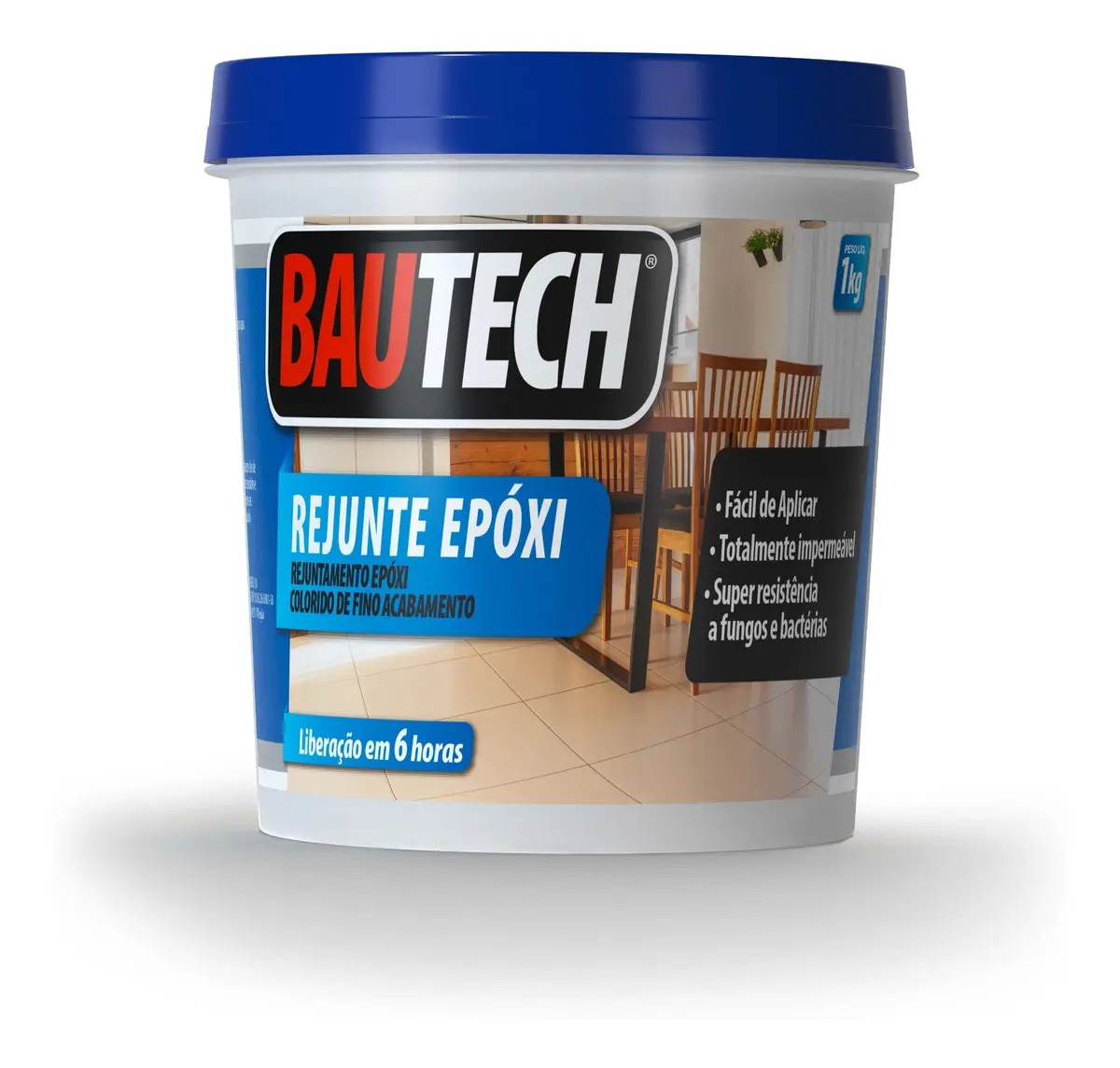 Rejunte Epóxi Porcelanato Impermeável Bautech 1kg Bege