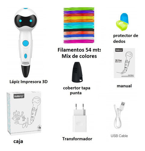 Lápiz Impresora 3d Robot Sm-04 Con 54 Mts De Filamentos