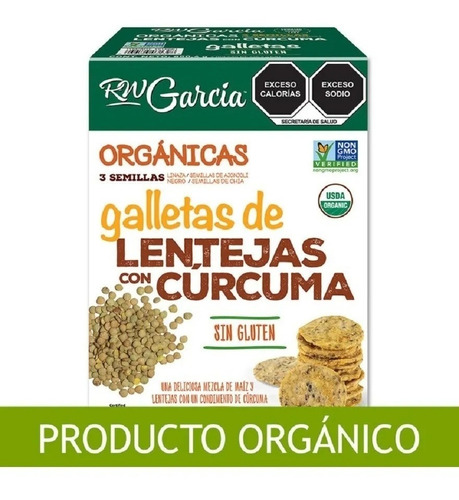 Galletas Orgánicas De Lenteja Con Cúrcuma Rw Garcia 854g