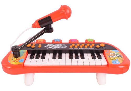 Imagen 3 de 6 de Organo Teclado Con Micrófono Con Luces Y Sonido 38cm