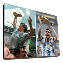 Comprar Cuadro Messi Maradona 40x30 Argentina Campeon Mundial Copa
