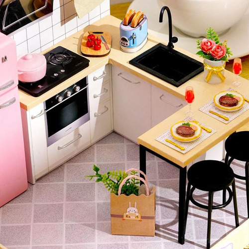 1/124 Diy Mini Dollhouse Kit De Muebles De En Miniatura Casa