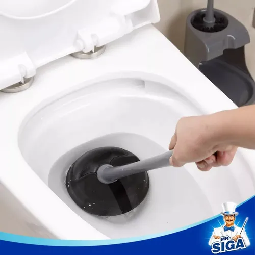 Q Destapador De Inodoro Y Cepillo Para Limpieza Baño Mr.siga