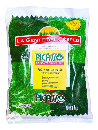 Semilla Ryegrass Perenne Augusta Cesped Pasto Picasso 5kg