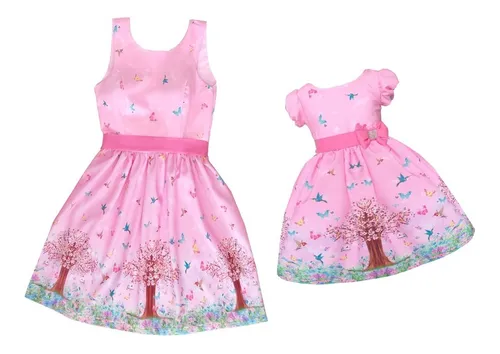 Vestido Mae E Filha Jardim Encantado MercadoLivre