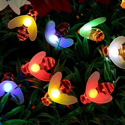 Imagen 2 de 2 de Lampara Guirnalda Luces Led Solar 6m 40 Abejas