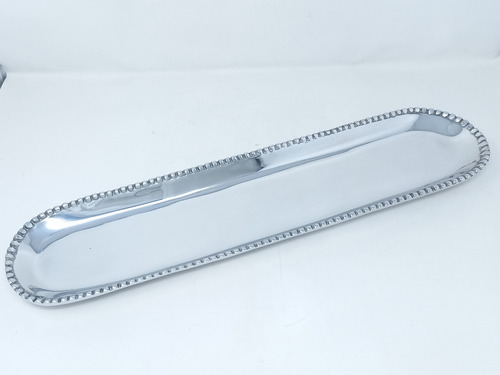 Charola Baguette Modelo Perlas 55x13 Cm Pewter