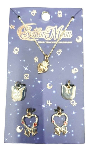 Set Collar Sailor Moon Con 5 Dijes Toei Animation Original