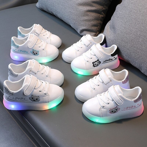 Tamaño 21-30 Bebé Led Zapatos Con Luces Luminosas Zapatillas 