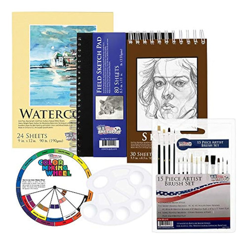 Us Art Supply 20 Piezas De Dibujo, Boceto Y Pintura De Artis