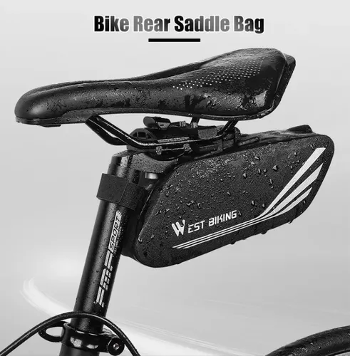 WEST BIKING Bolsa impermeable para sillín de bicicleta, bolsa para asiento  de bicicleta de 10L, bolsa trasera para bicicleta de montaña y carretera,  bolsa para bicicleta, alforja WEST BIKING bolsa de bicicleta