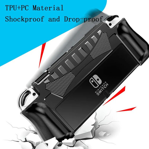 Capa Preta Silicone Switch Oled Compatível Com Dock