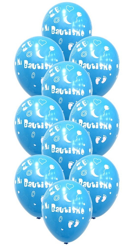 Globos Mi Bautismo Impresos X 10u