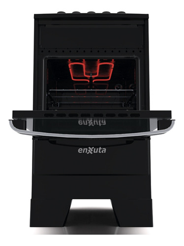 Imagen 5 de 10 de Cocina A Gas Enxuta Cenxv27542ng Negra Mesada Vidrio