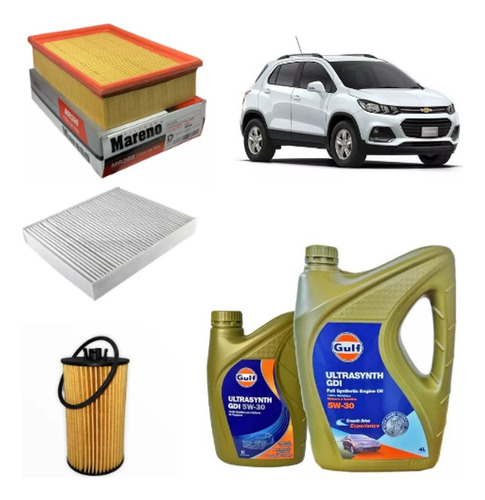 Kit Serv X3 Filtros + Aceite 5w30 Gulf Chevrolet Tracker 1,8