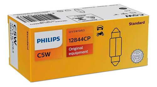 Pack 10 Lampara Philips 12v C5w Tubular